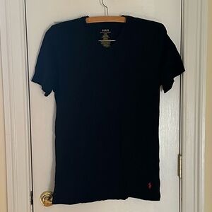 Polo by Ralph Lauren Black Men's V Neck Tee Shirt, Size Large